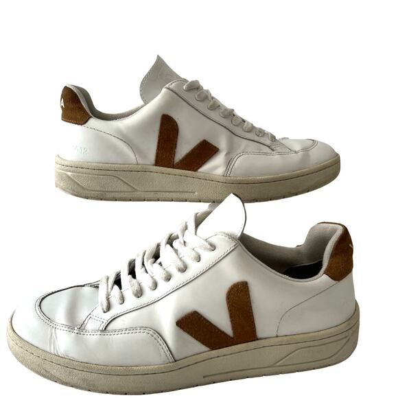 VEJA V 12 Low Top White Leather Casual Sneaker Shoes Lace up Men\'s Sz 9 US T2 B main image 5